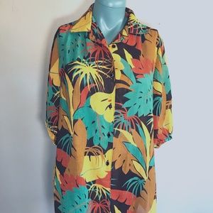 Vintage Botanical Hawaiian Button Shirt